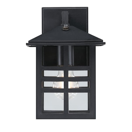 Fixture Wall Outdoor 60W Dusk To Dawn Caliste, Black Clear Glass